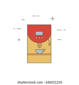 Coffee machine isolated line icon. Restaurant, bakery equipment. Commercial coffee maker.