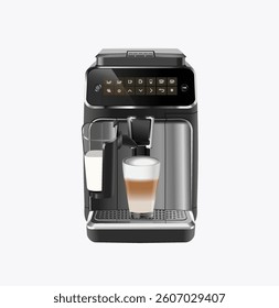Coffee machine isolated on white background. Vector realistic 3d illustration