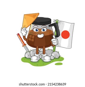 coffee machine japanese vector. cartoon character