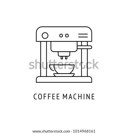 Coffee machine Kitchen appliances. Icon in thin line style