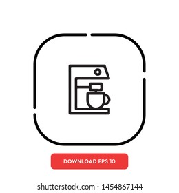 Coffee machine, kitchen symbol vector icon