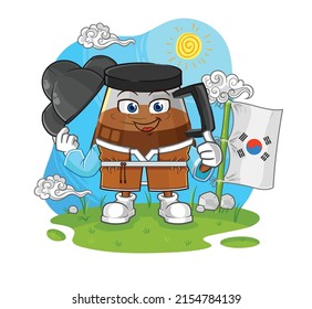coffee machine korean culture vector. cartoon character