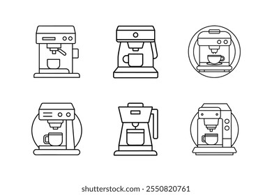 coffee machine line art icon vector illustration coffee maker icons outline design