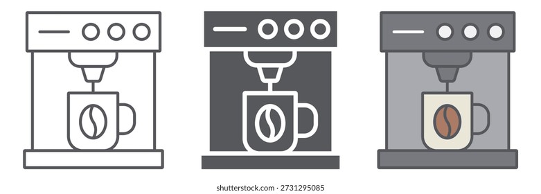Coffee machine line icon, coffee and appliance, coffee maker sign, vector graphics, a linear pattern on a white background, eps 10.