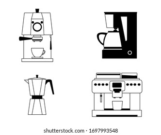 Coffee machine line icon. Coffee beverage machine. Coffee concept. Vector illustration can be used for topics like cafe cuisine and catering