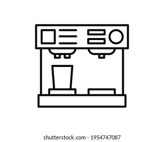 Coffee machine line icon. Coffee beverage machine. Coffee concept. Vector illustration can be used for topics like cafe cuisine and catering.