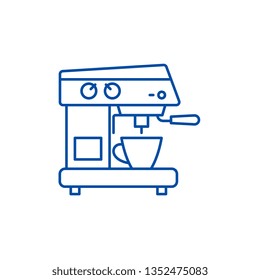 Coffee machine line icon concept. Coffee machine flat  vector symbol, sign, outline illustration.