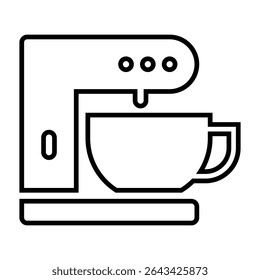 coffee machine line icon design. coffee machine thin black outline symbol vector illustration. editable stroke icon on transparent background.