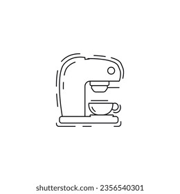 icono de línea de máquina de café. icono de línea delgada de la máquina espresso.