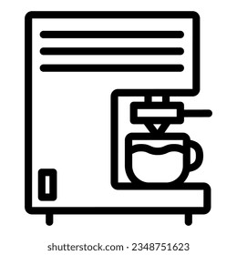 Kaffeemaschinensymbol. Kaffeemaschine Symbol, Umriss-Piktogramm auf weißem Hintergrund. Elektrische Küchengeräte signieren mobiles Konzept Web-Design. Vektorgrafiken.