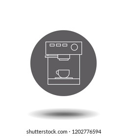 coffee machine line icon outline vector sign, linear pictogram isolated on white. Symbol, logo illustration