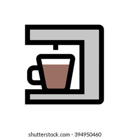 Coffee machine line icon. Pixel perfect fully editable vector icon suitable for websites, info graphics and print media.