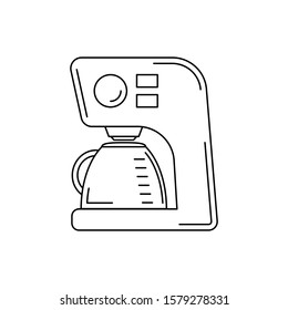 coffee machine line icon. Vector kitchen tool illustration for design and web.