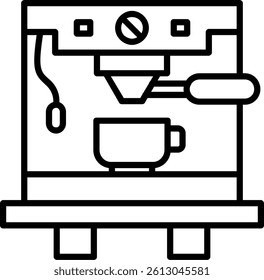 Coffee Machine Line Vector Icon Design