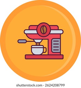 Coffee machine Line vector Icon Design
