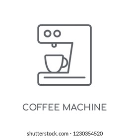 Coffee machine linear icon. Modern outline Coffee machine logo concept on white background from kitchen collection. Suitable for use on web apps, mobile apps and print media.