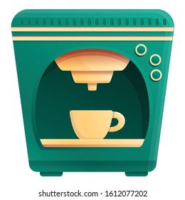 Coffee machine make latte icon. Cartoon of coffee machine make latte vector icon for web design isolated on white background