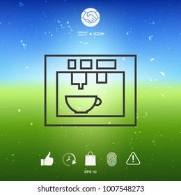 Coffee machine, coffee maker linear icon