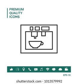 Coffee machine, coffee maker linear icon