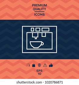 Coffee machine, coffee maker linear icon