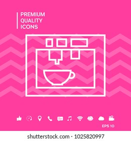 Coffee machine, coffee maker linear icon