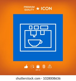 Coffee machine, coffee maker linear icon