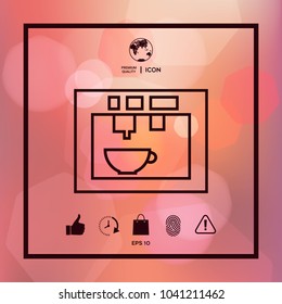Coffee machine, coffee maker linear icon