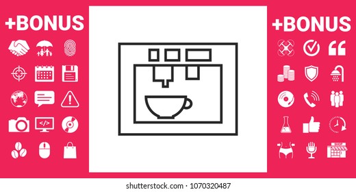 Coffee machine, coffee maker linear icon