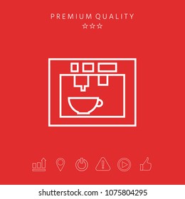 Coffee machine, coffee maker linear icon