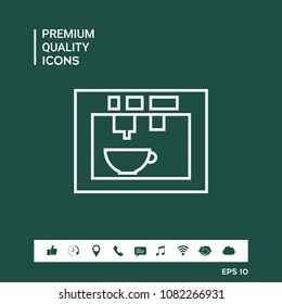 Coffee machine, coffee maker linear icon