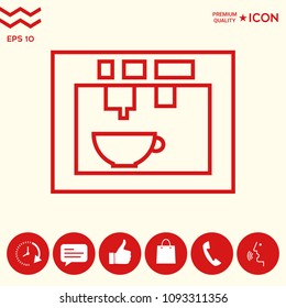 Coffee machine, coffee maker linear icon