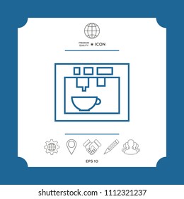 Coffee machine, coffee maker linear icon