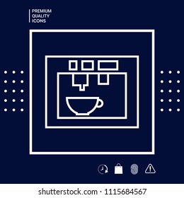 Coffee machine, coffee maker linear icon