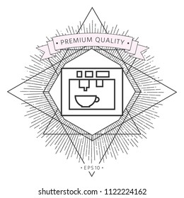 Coffee machine, coffee maker linear icon