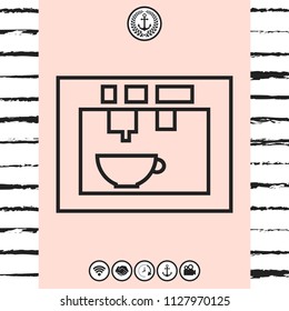 Coffee machine, coffee maker linear icon
