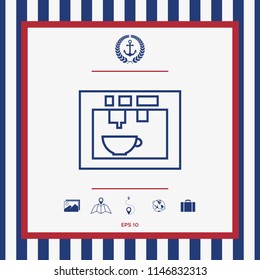 Coffee machine, coffee maker linear icon