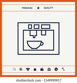 Coffee machine, coffee maker linear icon