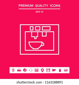 Coffee machine, coffee maker linear icon