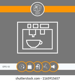 Coffee machine, coffee maker linear icon