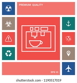 Coffee machine, coffee maker linear icon