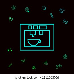 Coffee machine, coffee maker linear icon