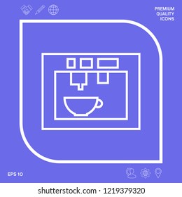 Coffee machine, coffee maker linear icon. Graphic elements for your design