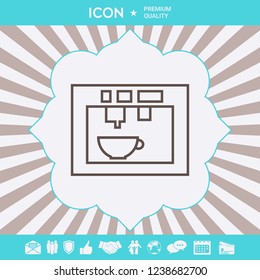 Coffee machine, coffee maker linear icon. Graphic elements for your design