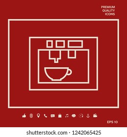 Coffee machine, coffee maker linear icon. Graphic elements for your design