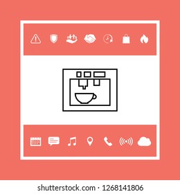 Coffee machine, coffee maker linear icon. Graphic elements for your design