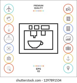 Coffee machine, coffee maker linear icon. Graphic elements for your design