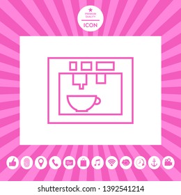 Coffee machine, coffee maker linear icon. Graphic elements for your design