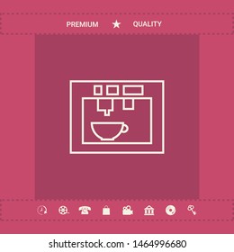 Coffee machine, coffee maker linear icon. Graphic elements for your design