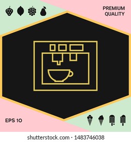 Coffee machine, coffee maker linear icon. Graphic elements for your design