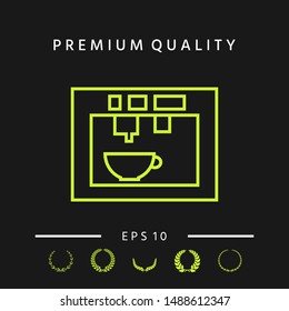 Coffee machine, coffee maker linear icon. Graphic elements for your design